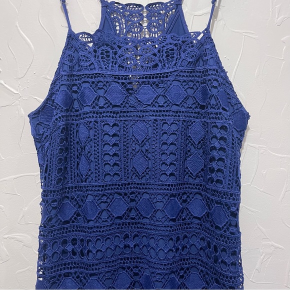 NWT Franchesca’s royal blue lace inset fitted mini dress (small) - Picture 2 of 3
